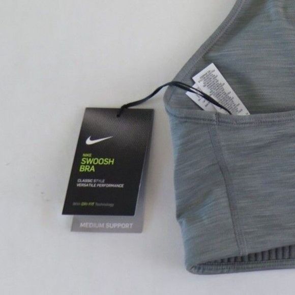 Nike BV3636 084 Womens Sz XL Gray Dri-Fit Swoosh Logo Medium Support Sports Bra - Picture 4 of 4
